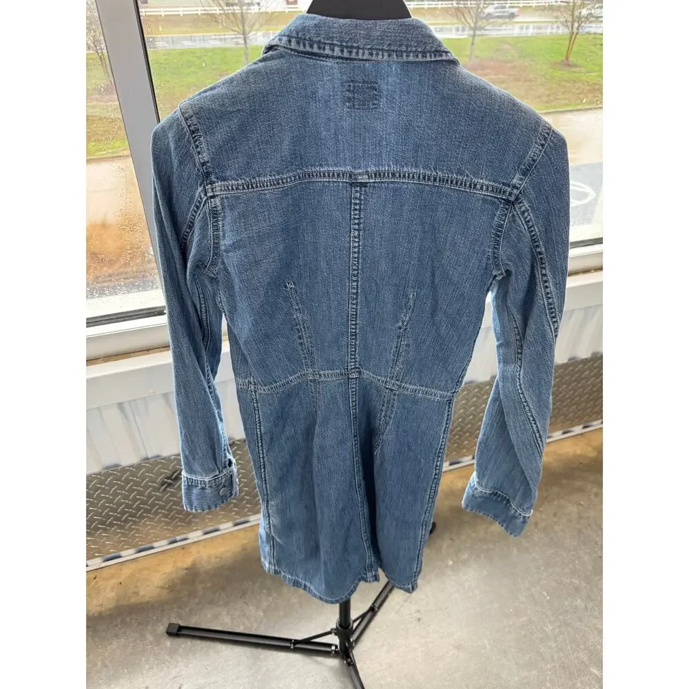 Levis Y2K Denim Dress XS EUC Button Front - Picture 2 of 8
